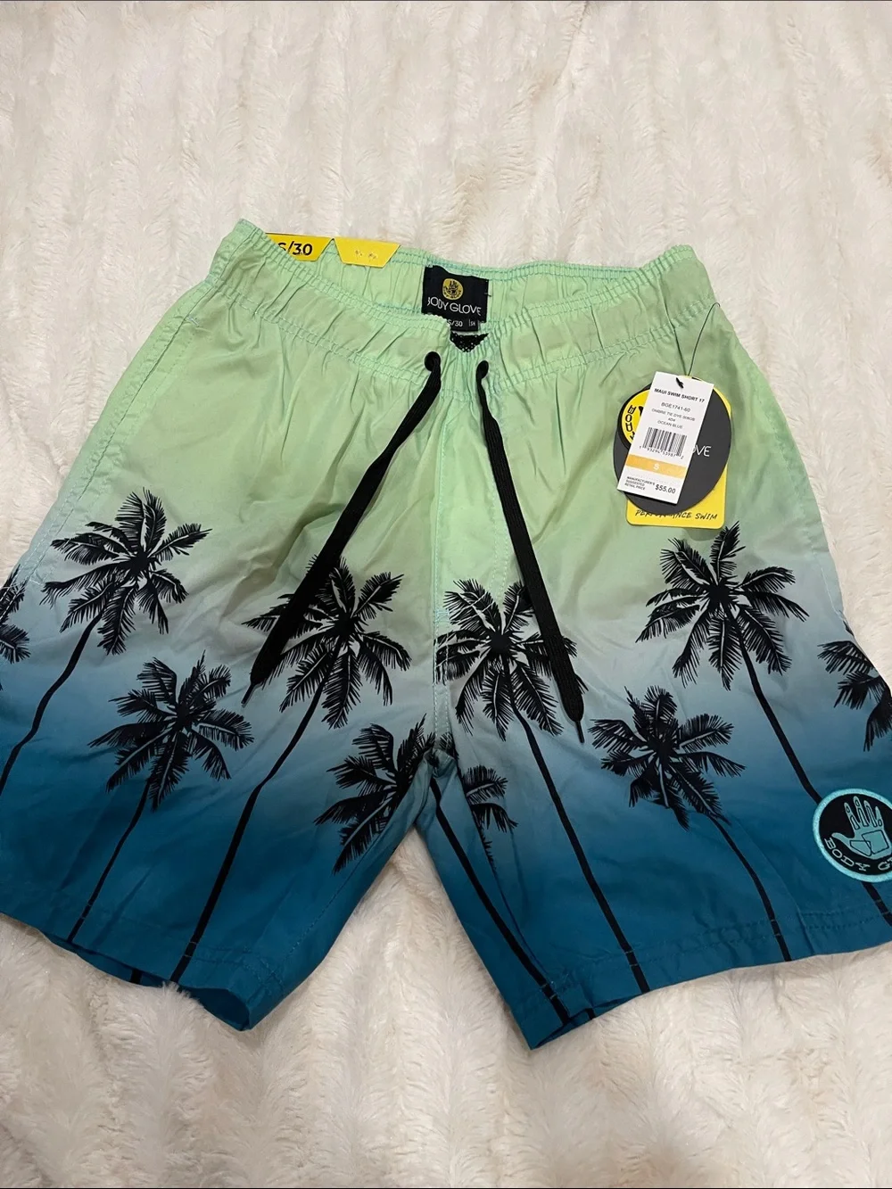 Body Glove Green to Blue Ombre Palm Board Shorts